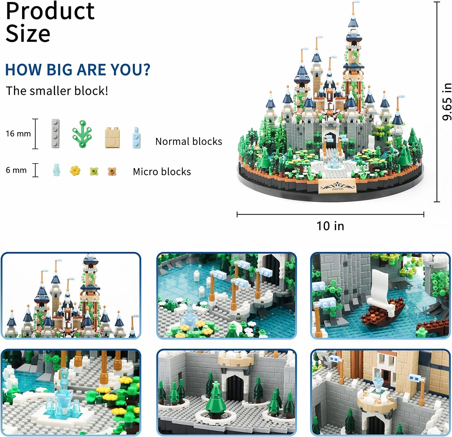 Magic Princess Blue Castle Micro Building Blocks Set for Girls and Women Architecture and Collection Model Creative Display Gift for Adults and Kids Ages 14  3600 PCS
