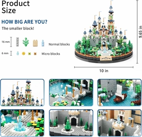 Magic Princess Blue Castle Micro Building Blocks Set for Girls and Women Architecture and Collection Model Creative Display Gift for Adults and Kids Ages 14  3600 PCS