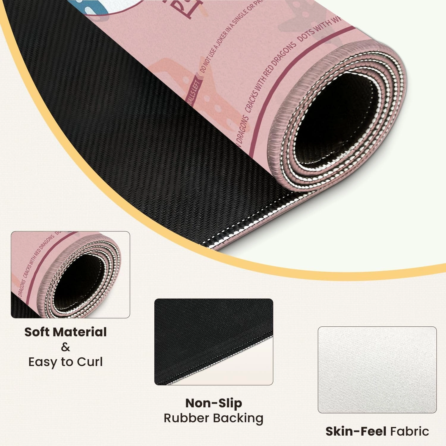 Mahjong Mat for Table Cute Seamless Color Planes Helicopters 31.5" x 31.5" Non-Slip Noise-Reducing Game Mat Premium Mahjong Accessories for Poker Dominoes Board Games