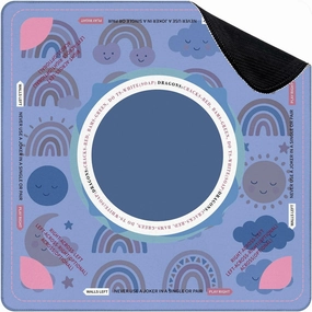 Mahjong Mat for Table drawn boho clipart for nursery decoration cute rainbows sun cloud 31.5" x 31.5" Non-Slip Noise-Reducing Game Mat Premium Mahjong Accessories for Poker Dominoes Board Games