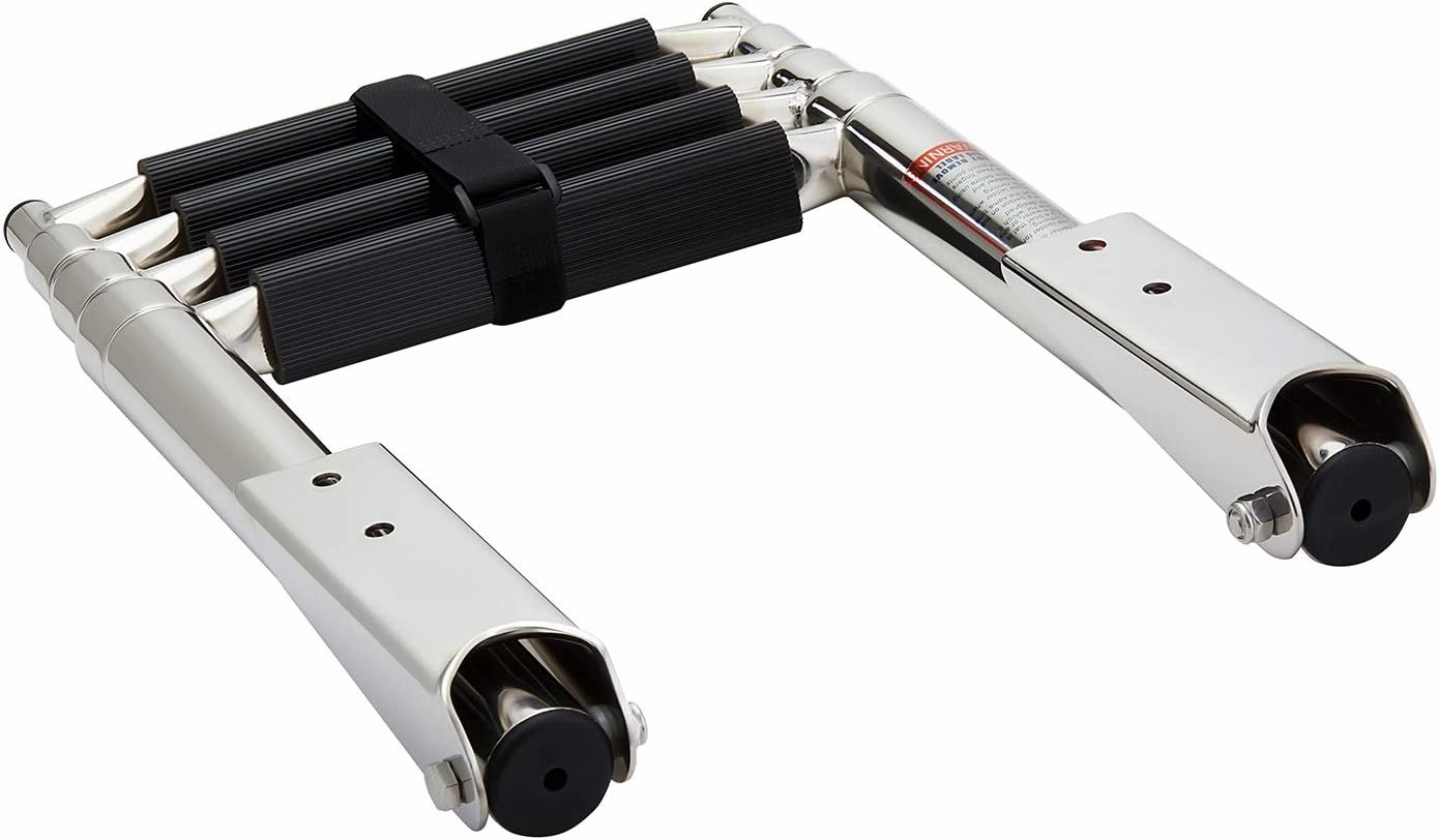 Manifish-Made 3 Step Boat Ladder, Stainless Steel Telescoping Boat Boarding Ladder, Swim Step with Anti-Slippery Vinyl (4 Step Boat Ladder)
