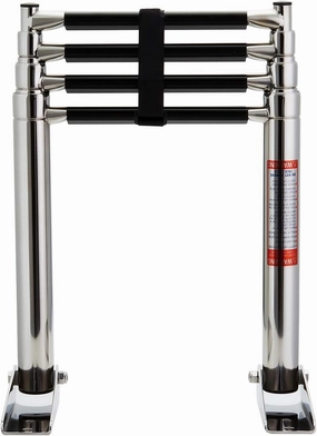 Manifish-Made 3 Step Boat Ladder, Stainless Steel Telescoping Boat Boarding Ladder, Swim Step with Anti-Slippery Vinyl (4 Step Boat Ladder)