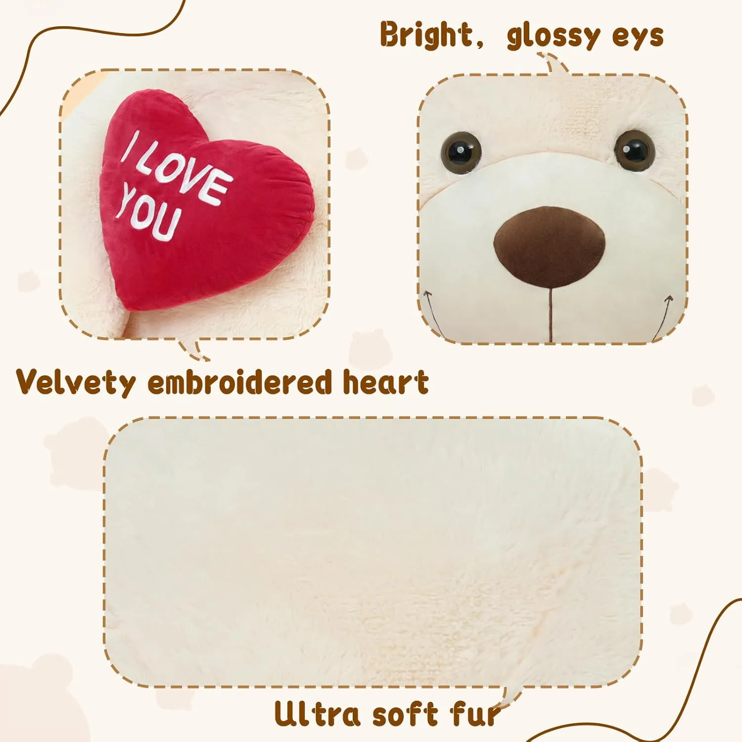 MaoGoLan Big Teddy Bear 5 Feet Tall - I Love You Red Heart Giant Stuffed Animal for Girlfriend, Boyfriend, Wife, Lover - Valentine's, Anniversary, Birthday