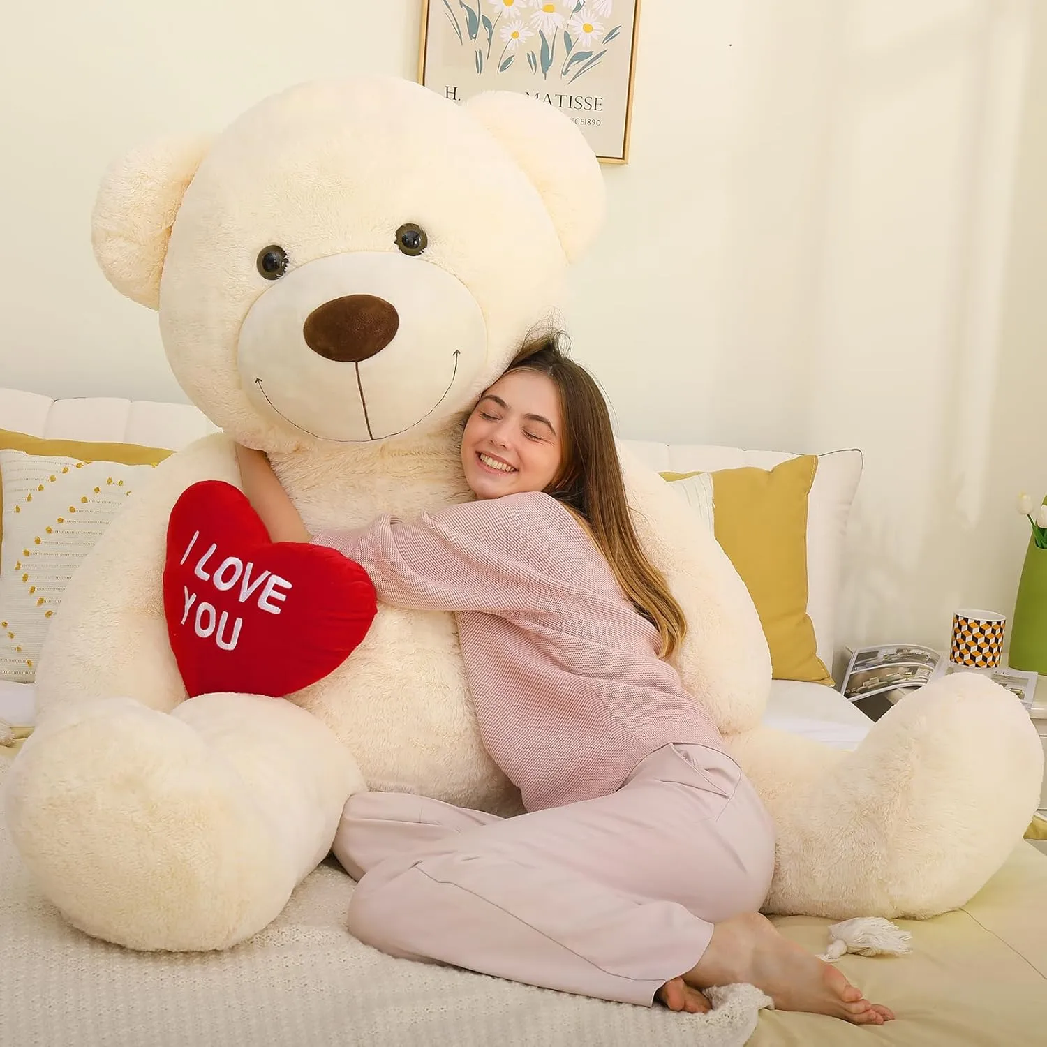 MaoGoLan Big Teddy Bear 5 Feet Tall - I Love You Red Heart Giant Stuffed Animal for Girlfriend, Boyfriend, Wife, Lover - Valentine's, Anniversary, Birthday