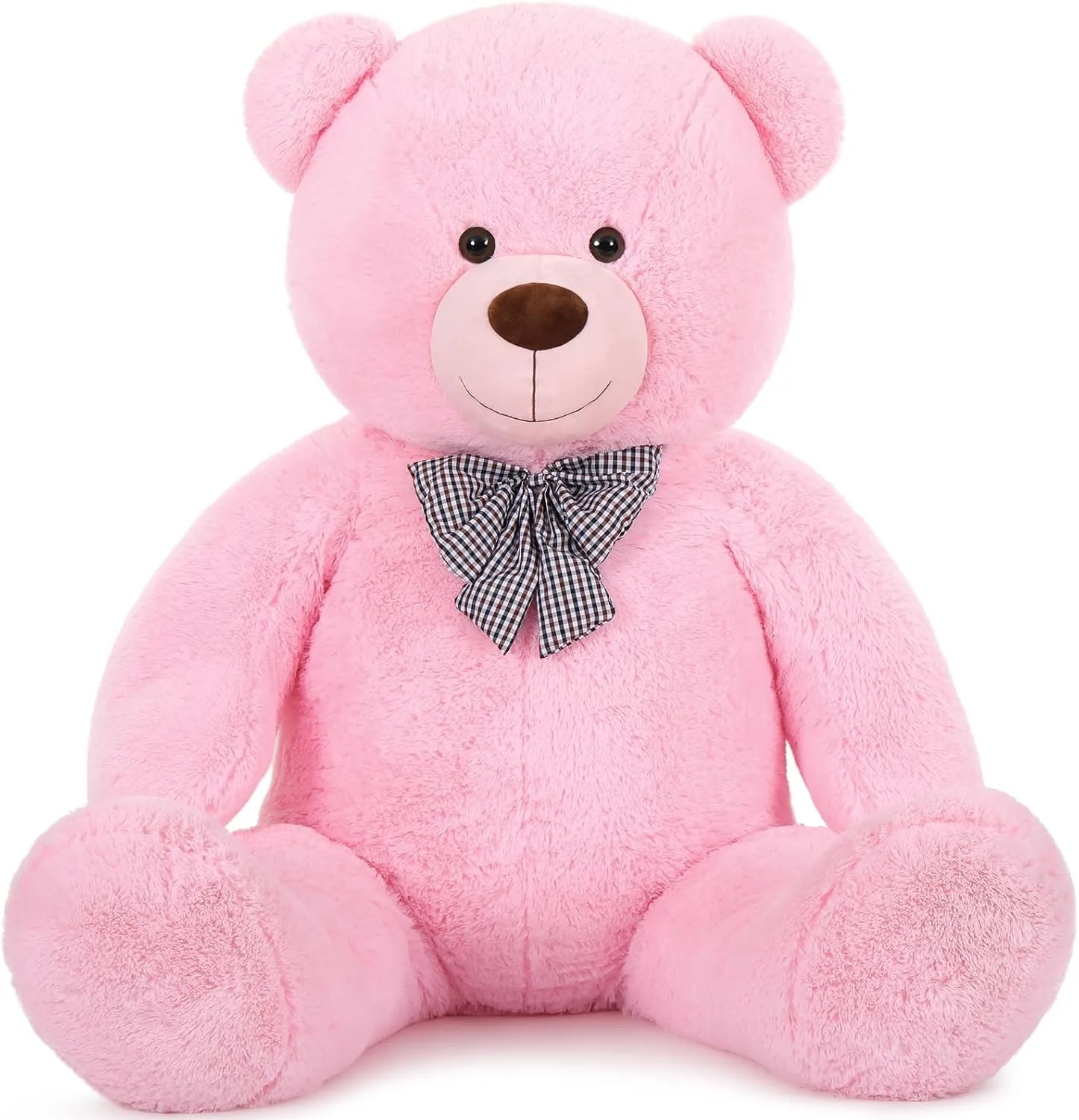 MaoGoLan Giant Pink Teddy Bear Stuffed Animal 5 Feet,Soft Cuddly Smiling Face Big Teddy Bear Plush Gift for Boyfriend Girlfriend