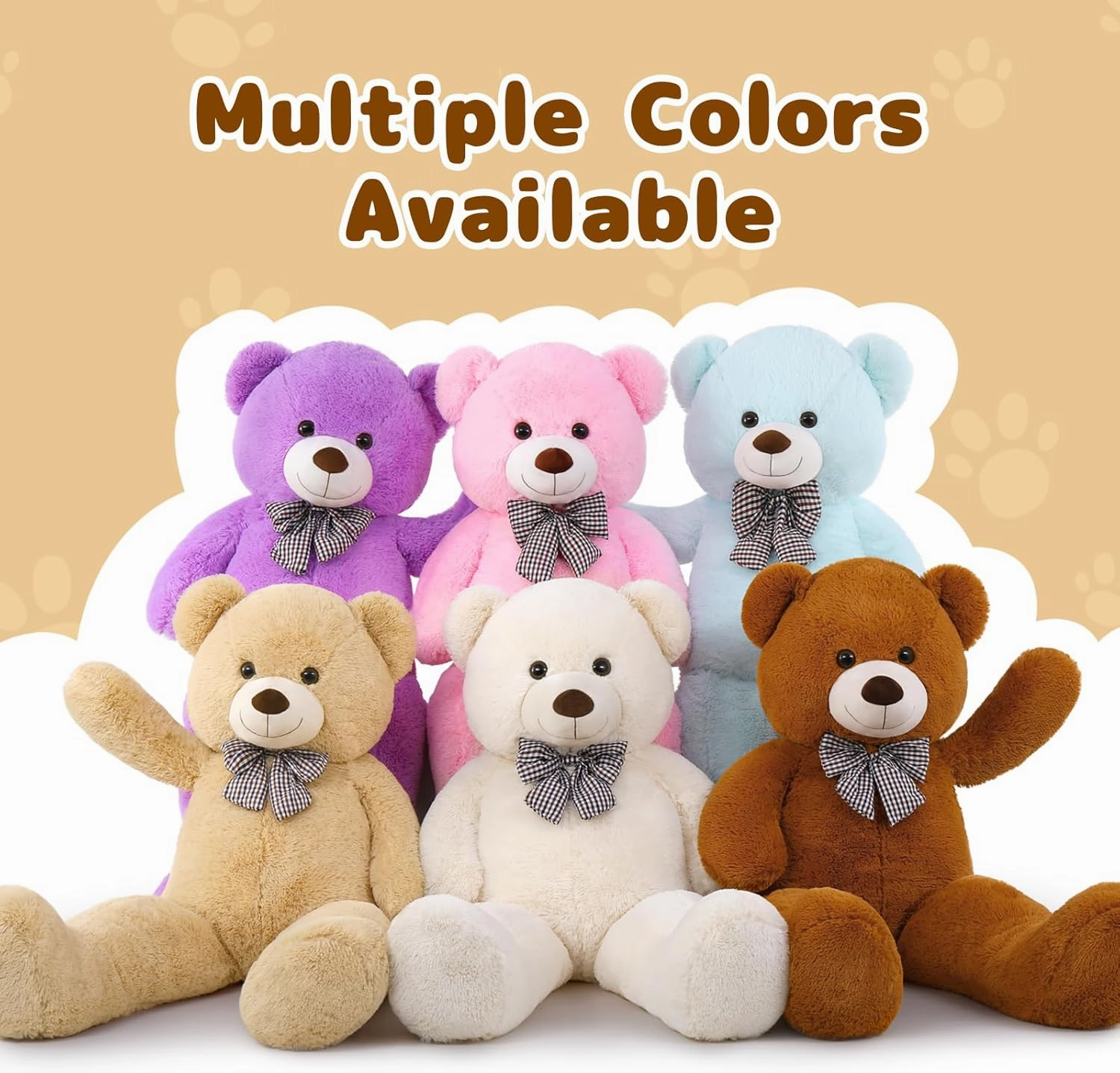 MaoGoLan Giant Teddy Bear Plush, Life Size Large Teddy Bear Stuffed Animal 5 Feet,Soft and Fluffy Big Teddy Bear Gift for Baby Shower,Christmas,Valentines
