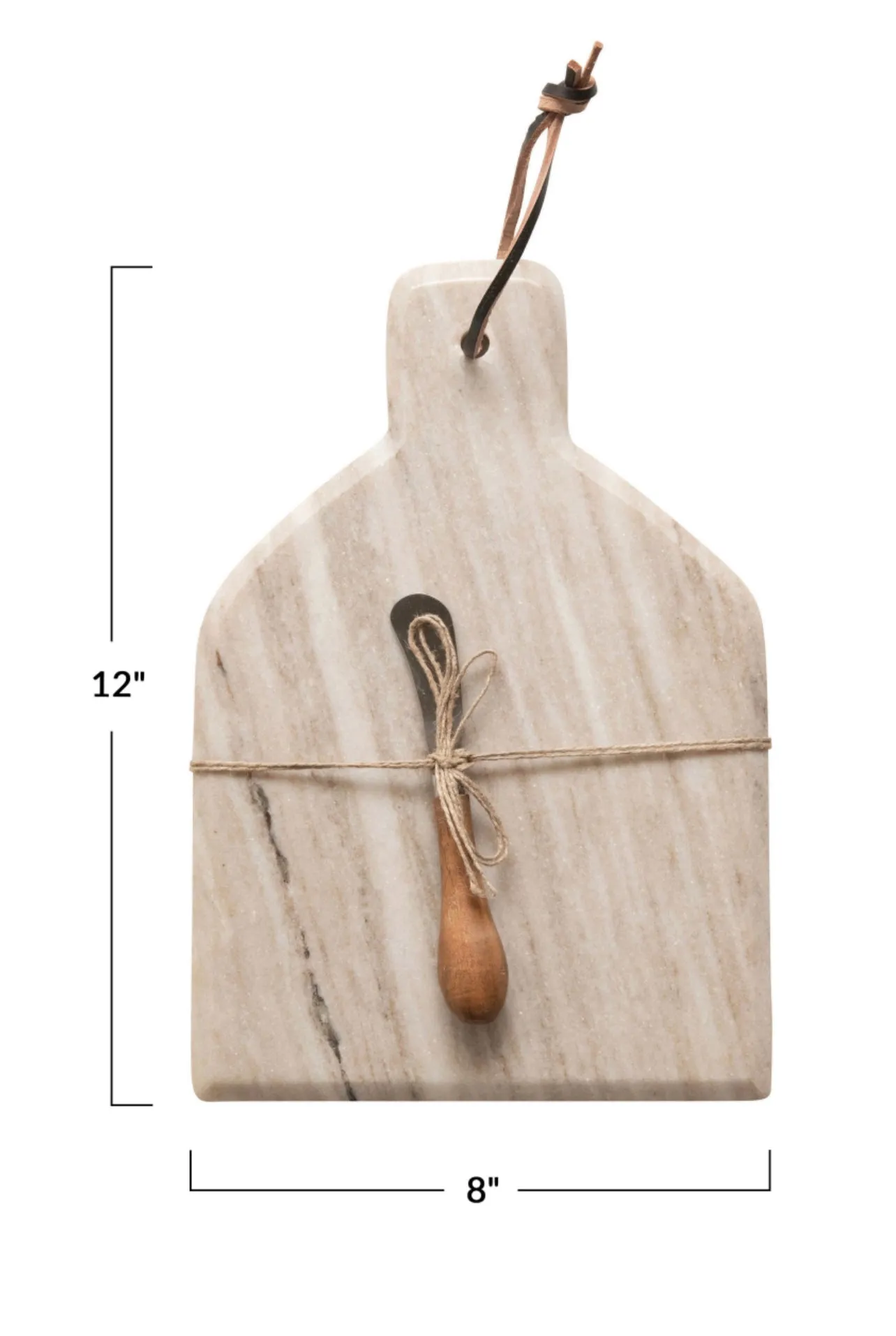 Marble Cutting Board with Knife