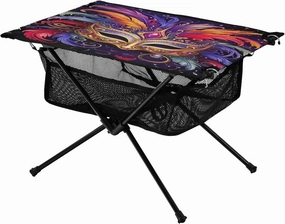 Mardi Gras Mask Portable Folding Camping Table, Compact Lightweight Beach Table with Carrying Bag for Outdoor Picnics, BBQs, Camp