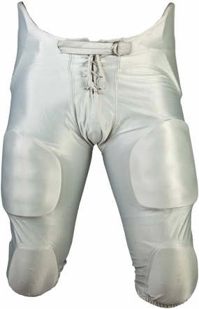 Martin Sports Adult Football Dazzle Game Pants with Integrated 7-Piece Pad Set - White