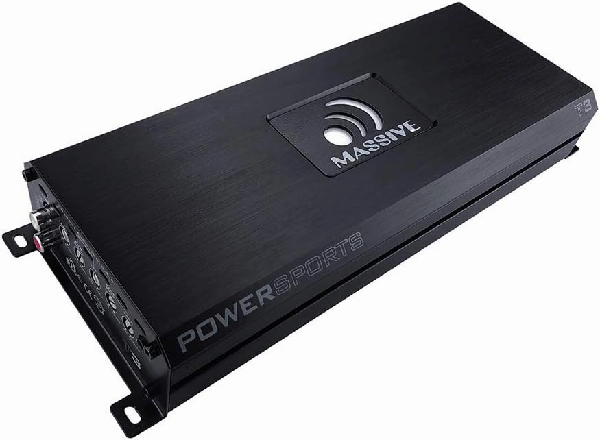 Massive Audio T3 Trident Marine Mono Block Amplifier - 1400 Watts 1 RMS @ 1 Ohm Water Resistant Amplifier, High Level Input & Auto Turn On