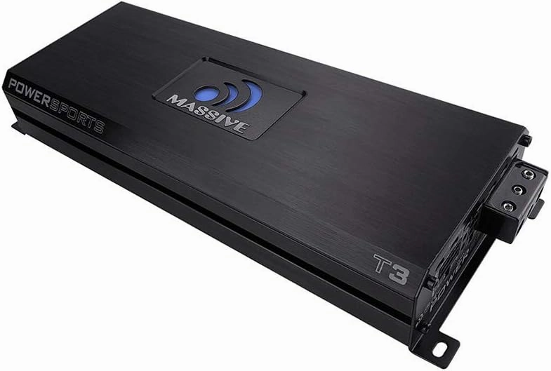 Massive Audio T3 Trident Marine Mono Block Amplifier - 1400 Watts 1 RMS @ 1 Ohm Water Resistant Amplifier, High Level Input & Auto Turn On