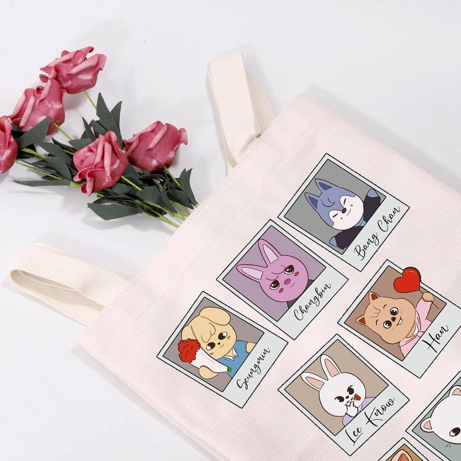 MEIKIUP Stay Fandom Tote Bag K-POP Group Gift K-POP Idol Fans Shoulder Bag Character Bag K-POP Music Lover Merch