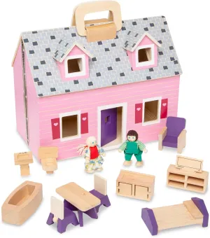 Melissa & Doug Fold & Go Dollhouse | Dollhouses & Dolls | Play Sets | 3  | Gift for Boy or Girl