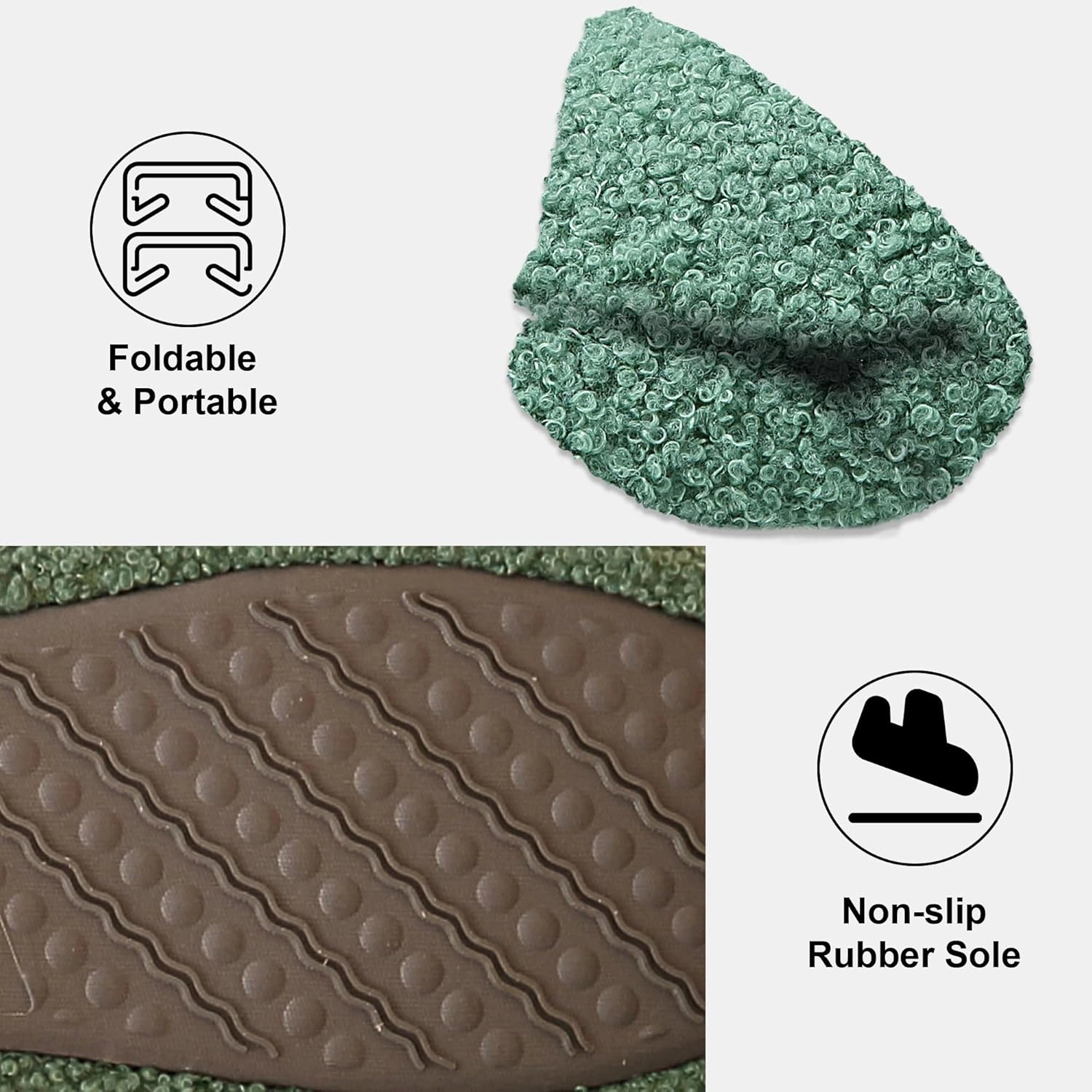 Memory Foam Slippers Indoor Women's Curly Fleece Home Shoes Soft Warm House Slippers