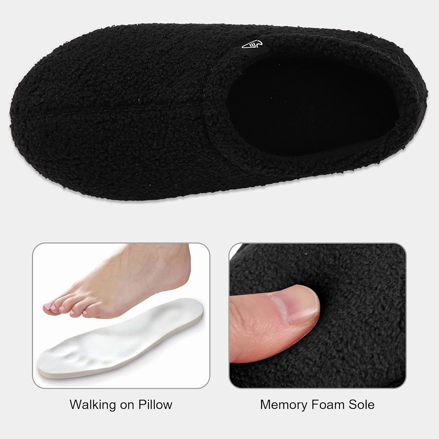 Memory Foam Slippers Indoor Women's Curly Fleece Home Shoes Soft Warm House Slippers