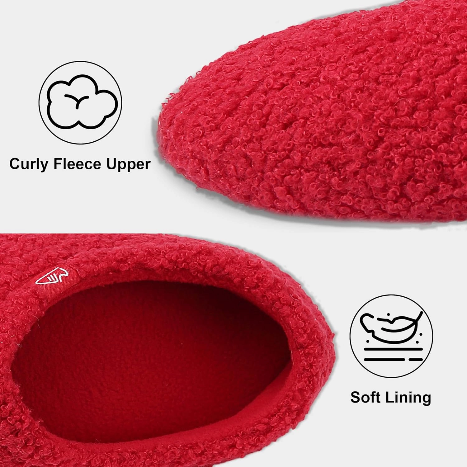 Memory Foam Slippers Indoor Women's Curly Fleece Home Shoes Soft Warm House Slippers
