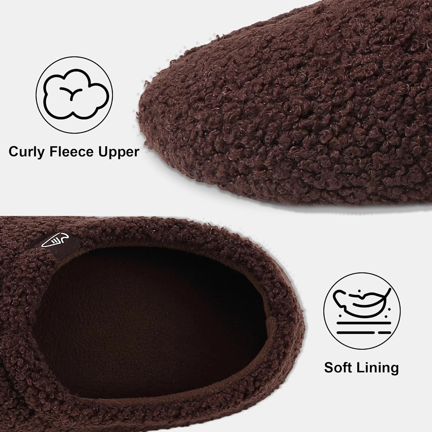 Memory Foam Slippers Indoor Women's Curly Fleece Home Shoes Soft Warm House Slippers