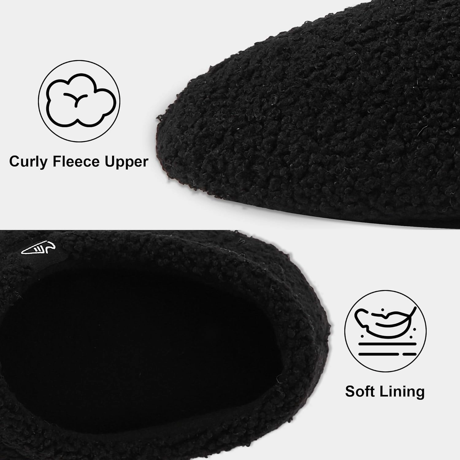 Memory Foam Slippers Indoor Women's Curly Fleece Home Shoes Soft Warm House Slippers