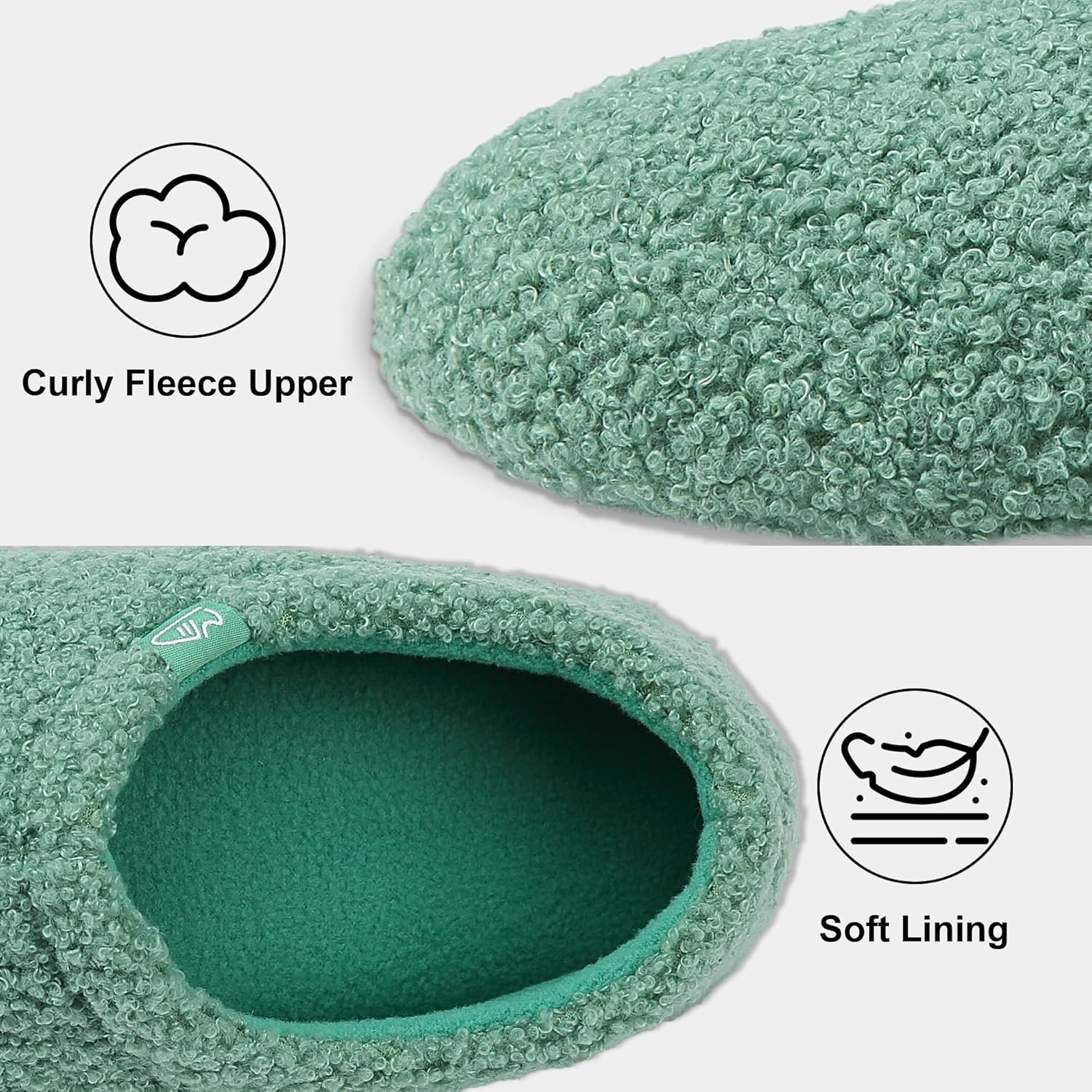 Memory Foam Slippers Indoor Women's Curly Fleece Home Shoes Soft Warm House Slippers