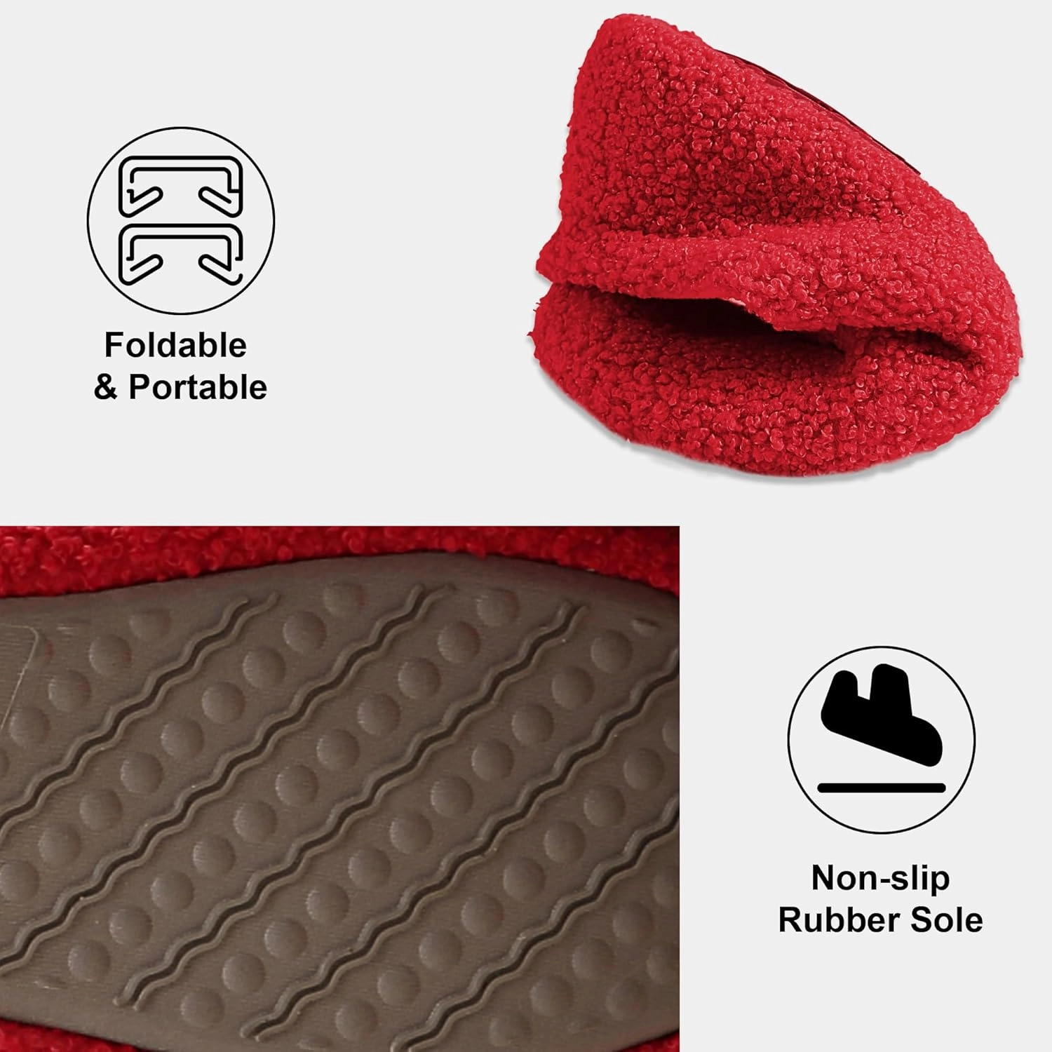 Memory Foam Slippers Indoor Women's Curly Fleece Home Shoes Soft Warm House Slippers