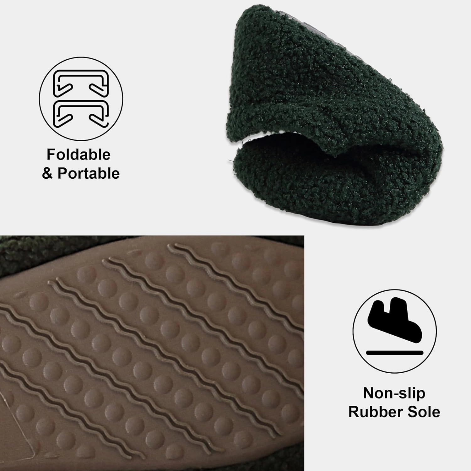 Memory Foam Slippers Indoor Women's Curly Fleece Home Shoes Soft Warm House Slippers