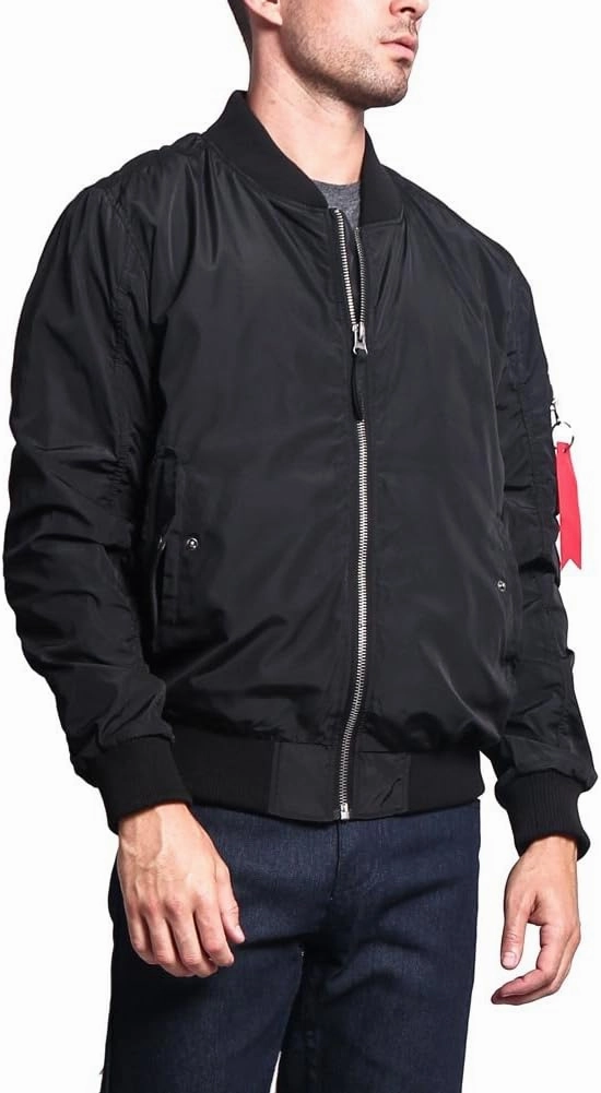 Men's Contrast Lightweight Bomber Flight Jacket