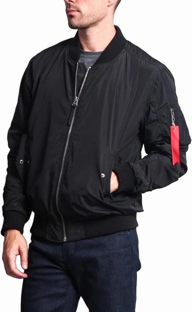Men's Contrast Lightweight Bomber Flight Jacket