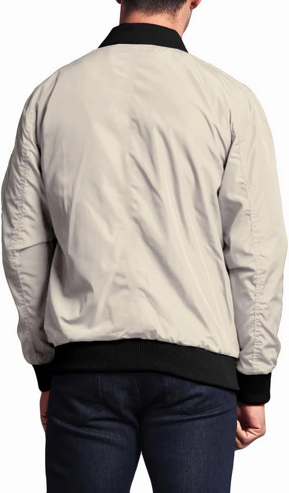 Men's Contrast Lightweight Bomber Flight Jacket