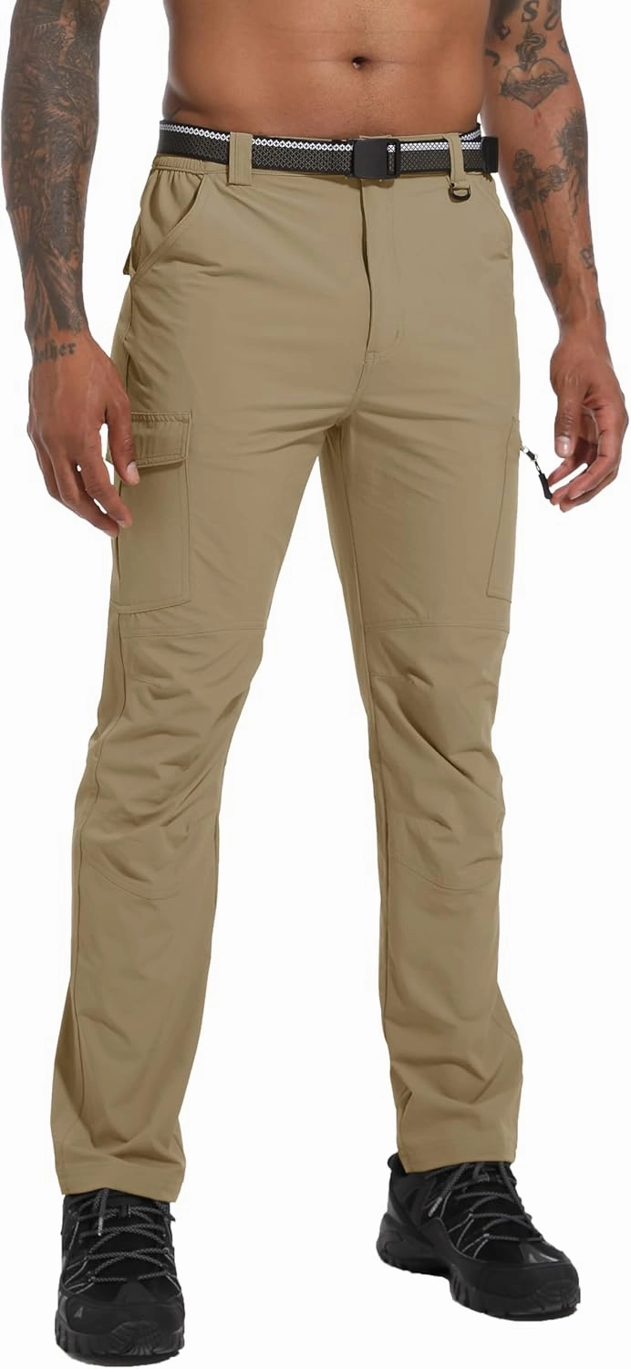 Men's Hiking Tactical Cargo Work Pants Quick Dry Waterproof Lightweight Travel Fishing Camping Outdoor Pants