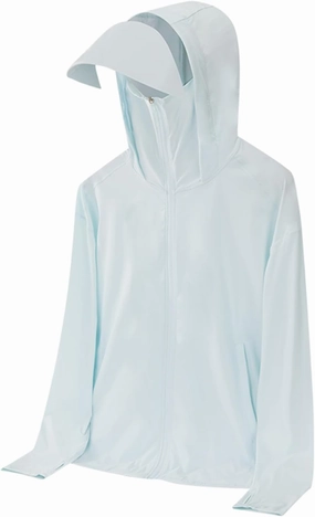 Men's Hooded UPF 50  Sun Protection Stretch Quick Dry Shirt Long Sleeve Lightweight Zipper Comfort Tops with Hood