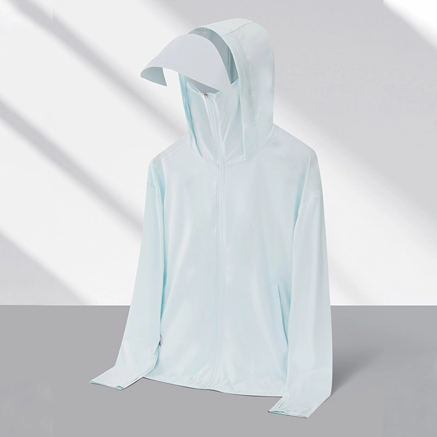 Men's Hooded UPF 50  Sun Protection Stretch Quick Dry Shirt Long Sleeve Lightweight Zipper Comfort Tops with Hood
