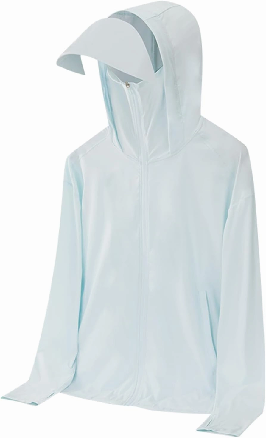 Men's Hooded UPF 50  Sun Protection Stretch Quick Dry Shirt Long Sleeve Lightweight Zipper Comfort Tops with Hood
