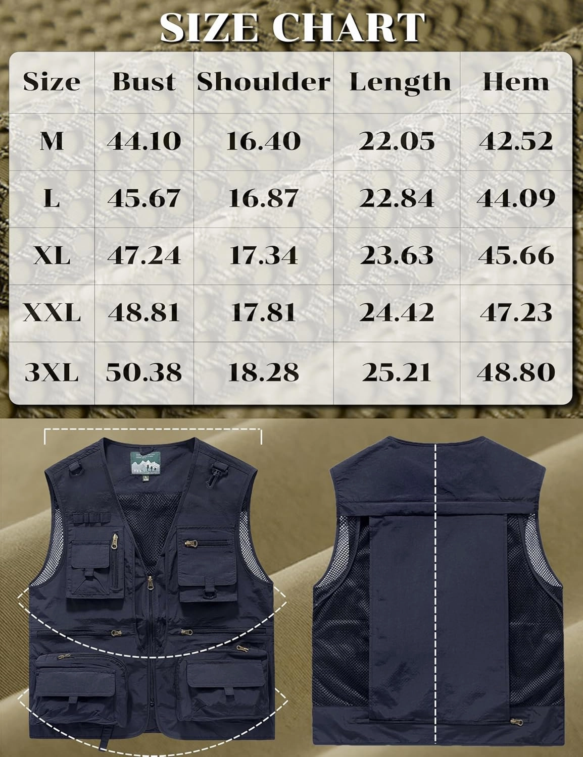 Men's Lightweight Mesh Fishing Vest Utility Outdoor Multi-Pocket Hunting Cargo Vest