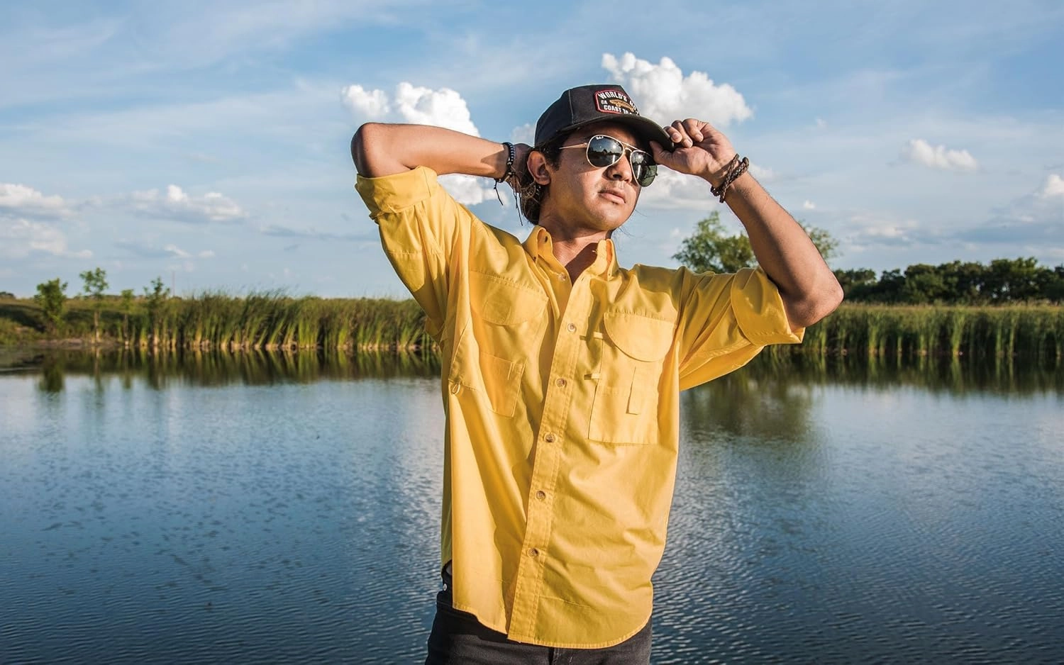 Men's Long Sleeve Fishing Button Down Shirt, Breathable Outdoors Casual Lightweight Shirt