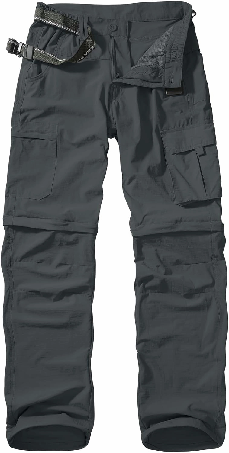 Men's Outdoor Quick Dry Convertible Lightweight Hiking Fishing Zip Off Safari Trousers