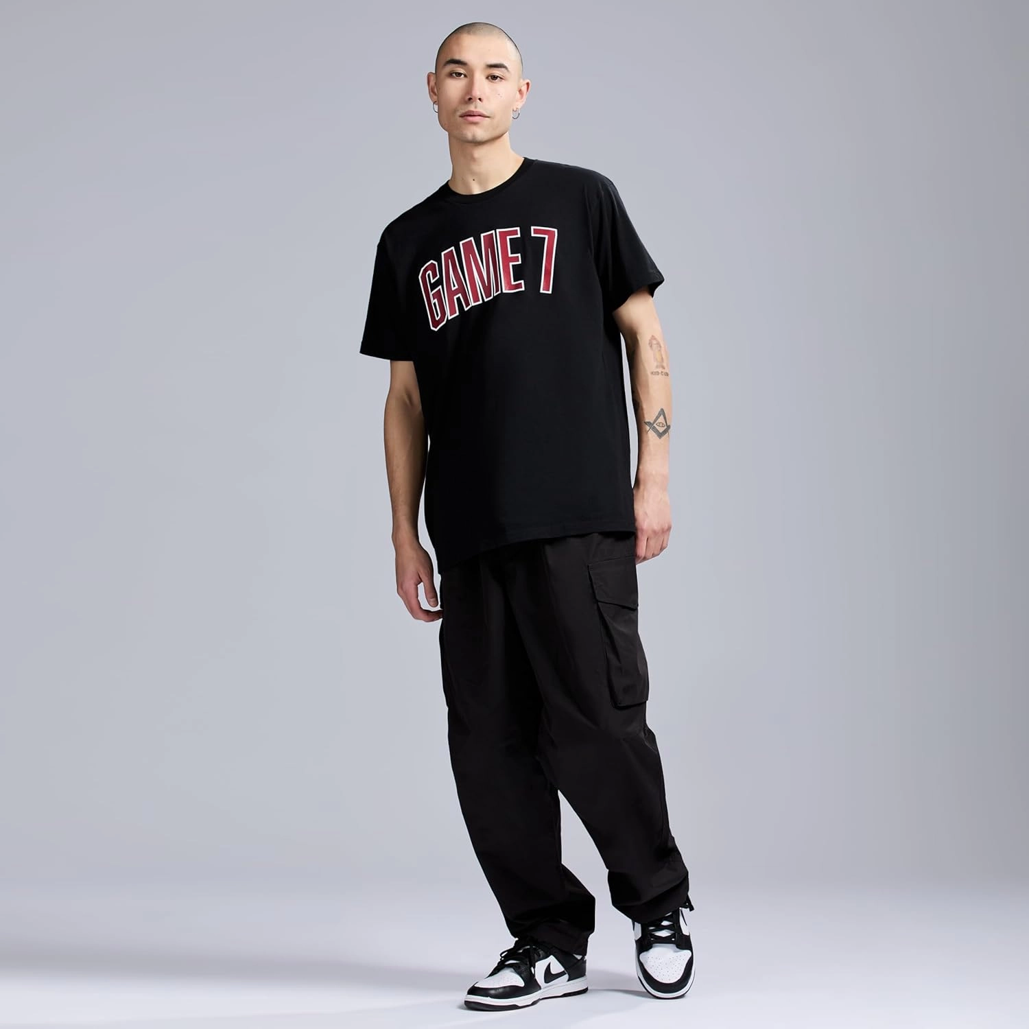 Men's Short Sleeve Lightweight Graphic Logo Crew Neck Cotton T-Shirt
