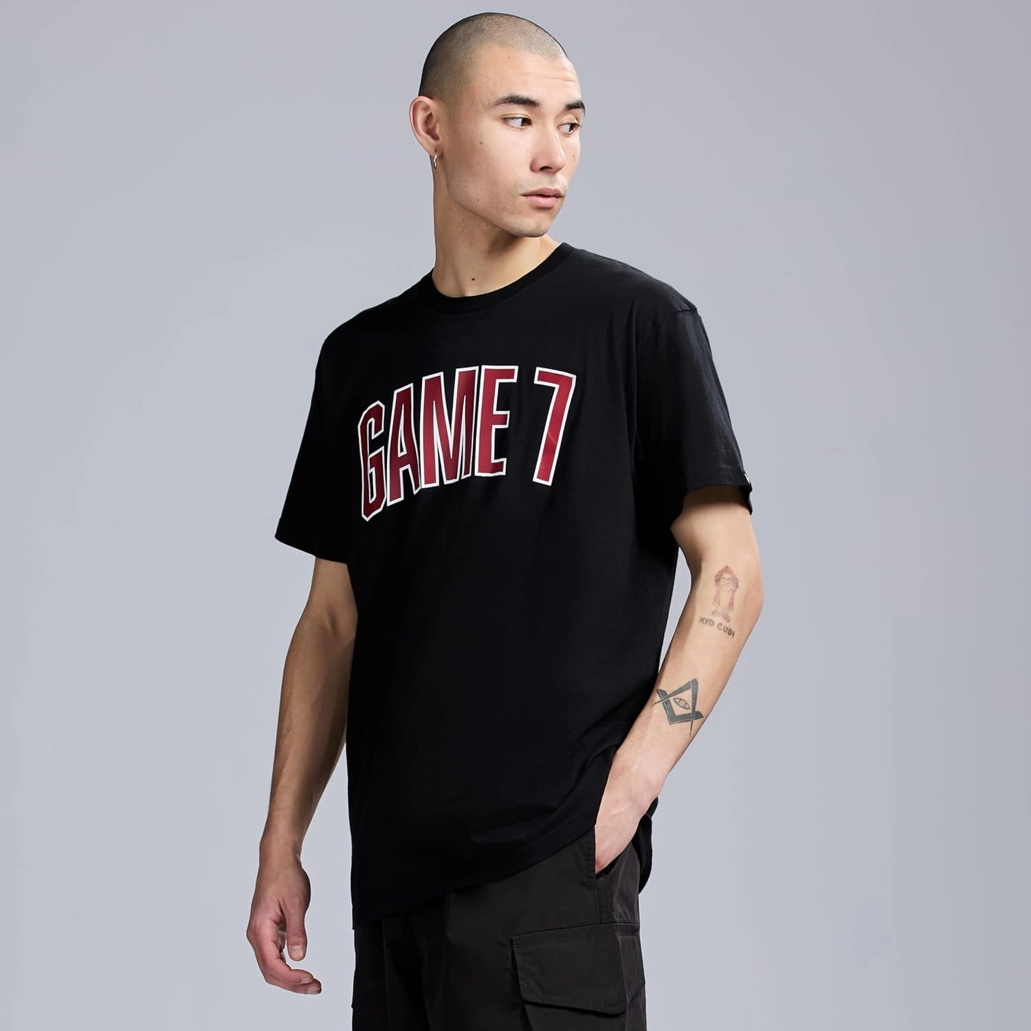 Men's Short Sleeve Lightweight Graphic Logo Crew Neck Cotton T-Shirt