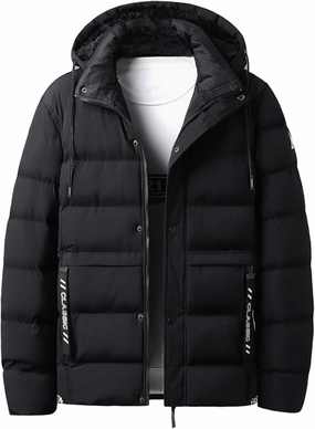 Men's Winter Puffer Jacket Thicken Cotton Down Coat Essentials Lightweight Jacket Travel Padded Jacket