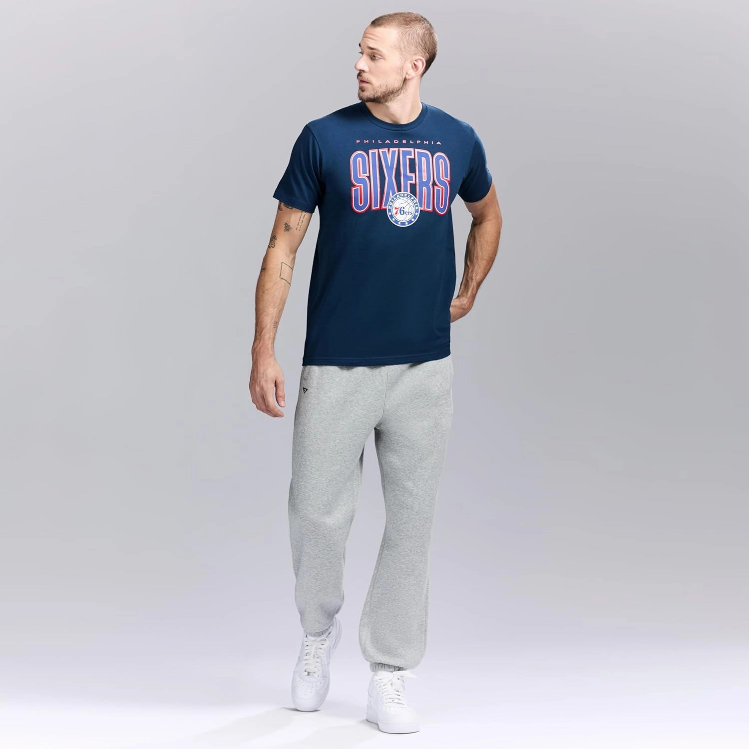 Men's X NBA Officially Licensed Graphic Short Sleeve Lightweight Classic Crew Neck Cotton T-Shirt