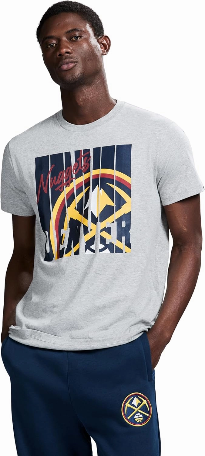 Men's X NBA Officially Licensed Graphic Short Sleeve Lightweight Crew Neck Cotton Team T-Shirt