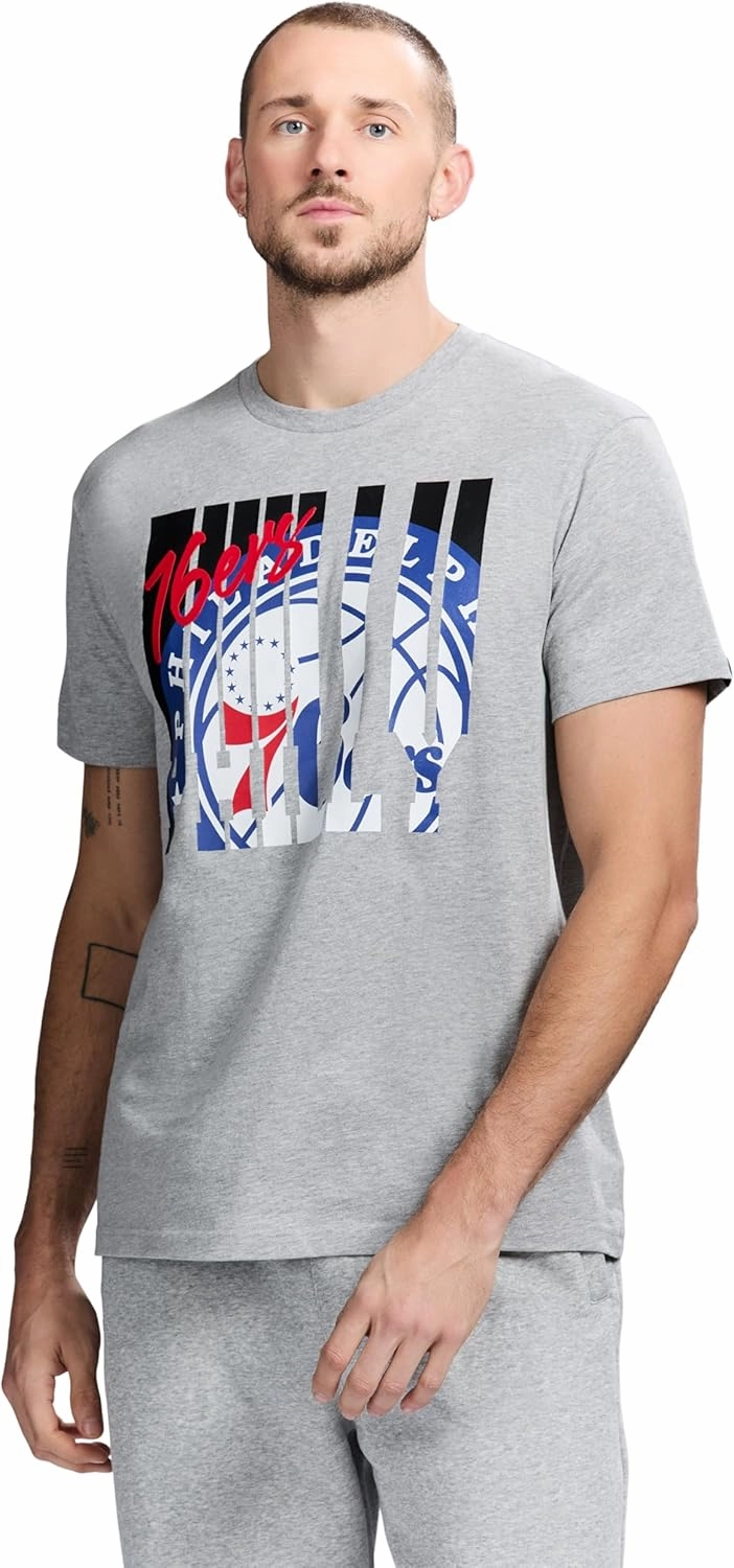Men's X NBA Officially Licensed Graphic Short Sleeve Lightweight Crew Neck Cotton Team T-Shirt