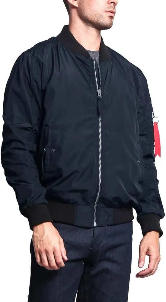 Men's Contrast Lightweight Bomber Flight Jacket