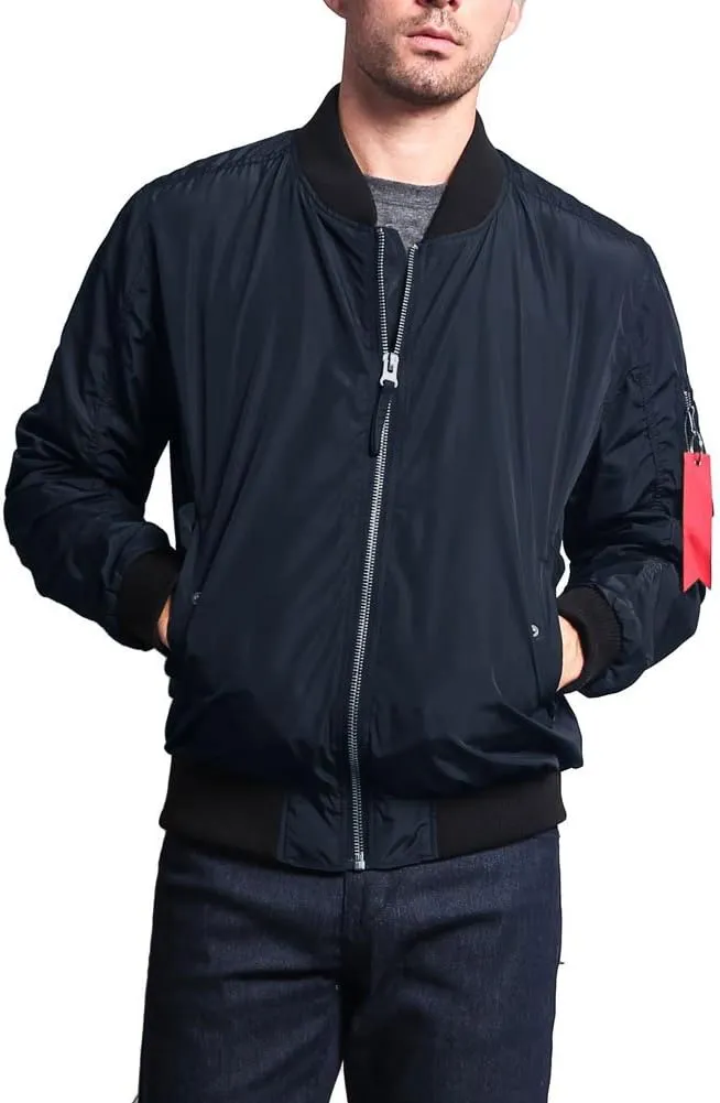 Men's Contrast Lightweight Bomber Flight Jacket