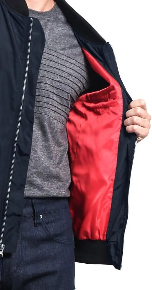 Men's Contrast Lightweight Bomber Flight Jacket