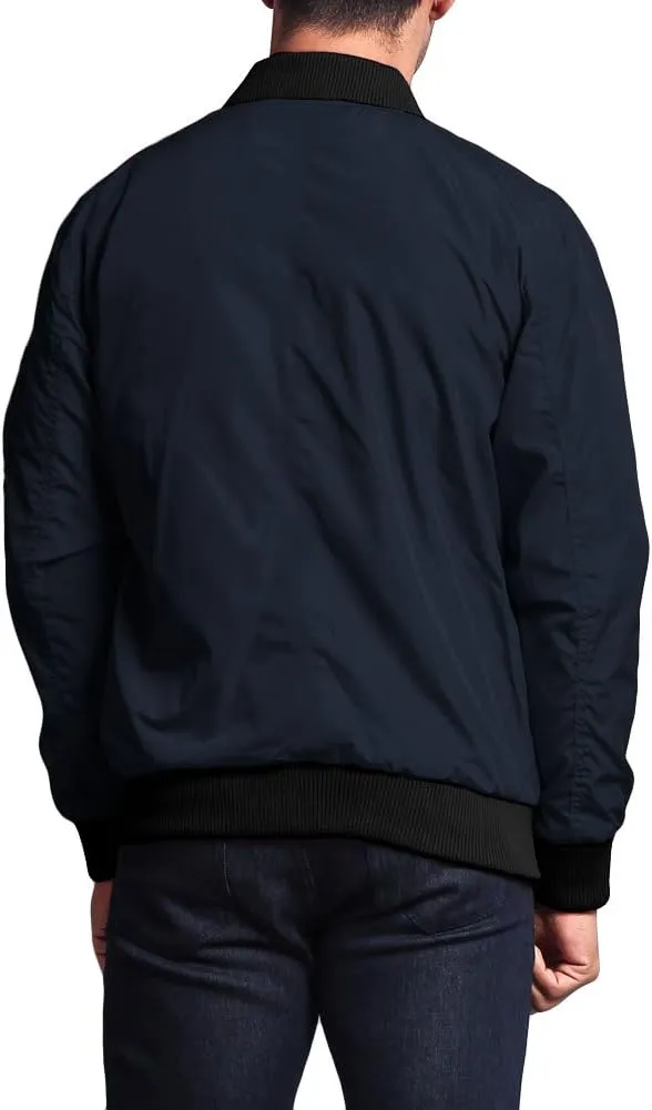 Men's Contrast Lightweight Bomber Flight Jacket