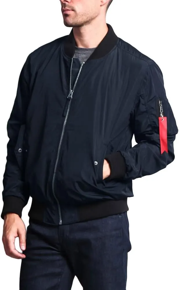 Men's Contrast Lightweight Bomber Flight Jacket