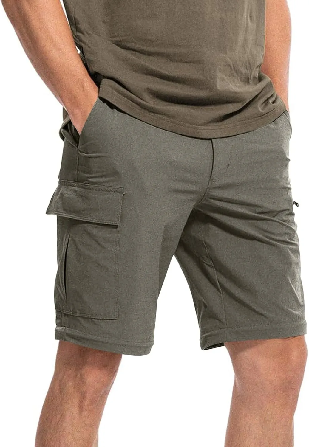 Mens Convertible Hiking Pants Quick Dry Zip Off Lightweight Waterproof Fishing Safari Travel Cargo Pants with Pockets