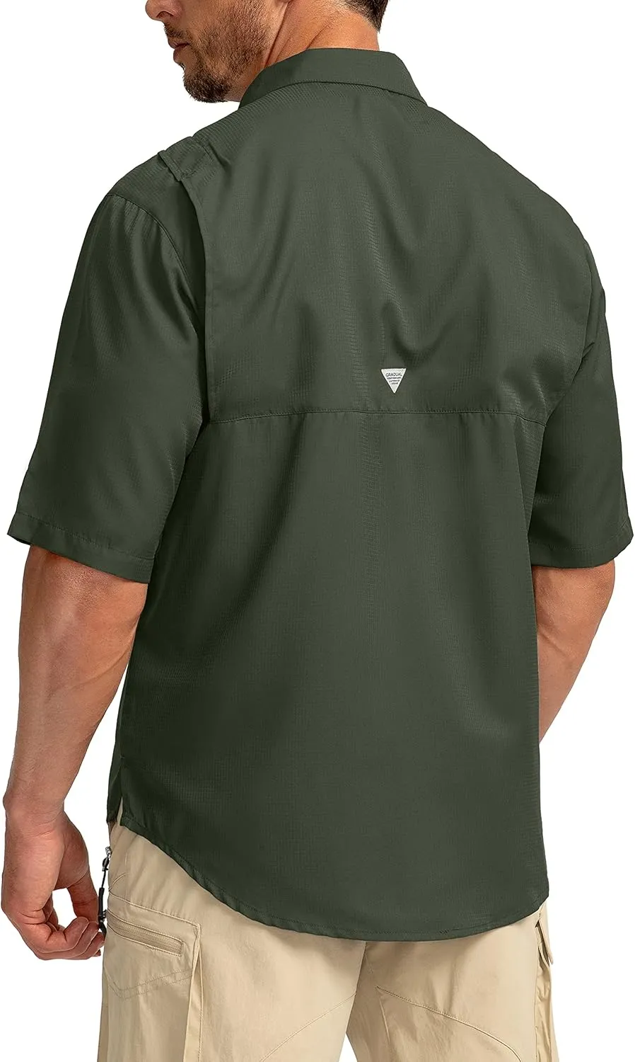 Men's Fishing Shirts with Zipper Pockets UPF 50  Lightweight Cool Short Sleeve Button Down Shirts for Men Casual Hiking