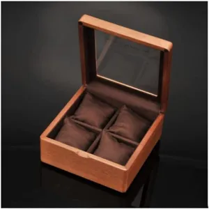 Mens Jewellery Box Watch case Watch roll Wooden Watch Box with Transparent Glass top Cover, 4-Digit Storage Watch Box Watch Box Watch Gift Box