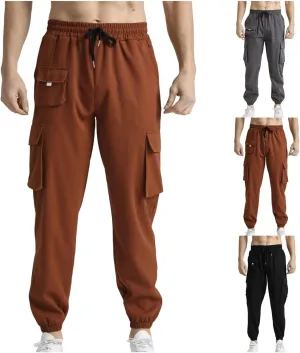 Mens Joggers Casual Relaxed Fit Lightweight Drawstring Cargo Pants with Pocket Sports Athletic Outdoor Sweatpants